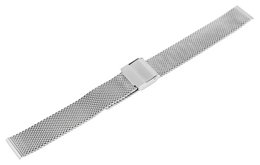 Bracciale milanese in acciaio inossidabile, tono argento, 14 mm