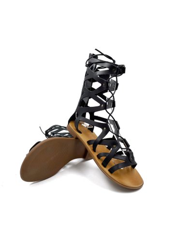 Womens Gladiator Sandalen van Zwart Leer, Griekse Gladiator Leren Sandalen voor Dames, Handgemaakte Griekse Gladiatoren, Sandalmania Gladiatoren