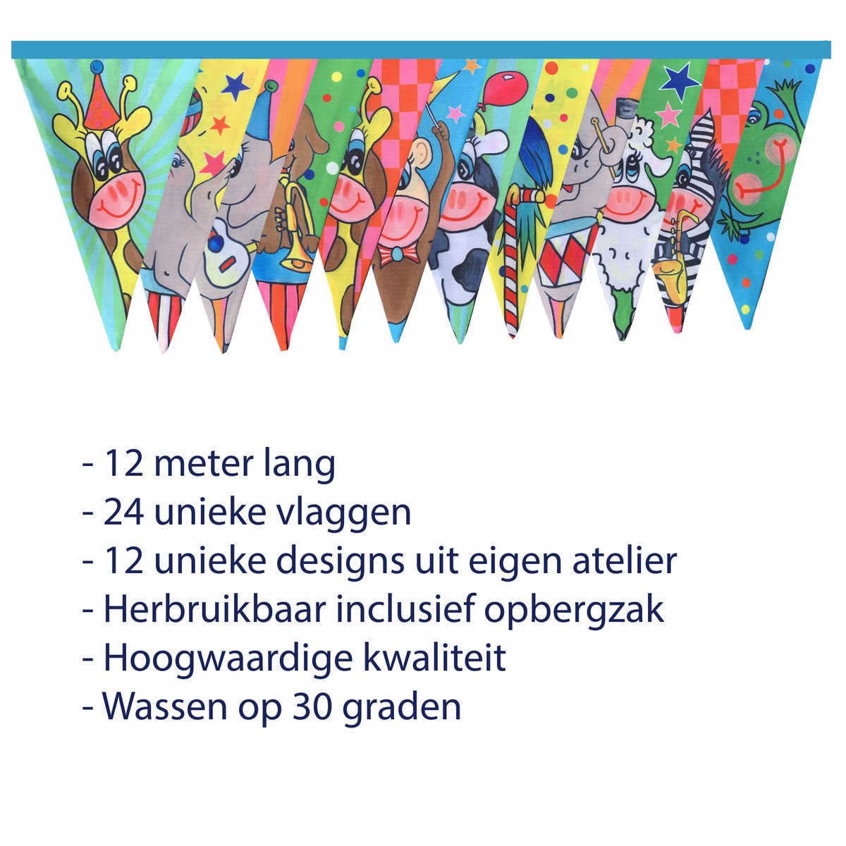 Puk Art® | Stoffen Slinger | Confetti | Dubbelzijdig • 12 meter