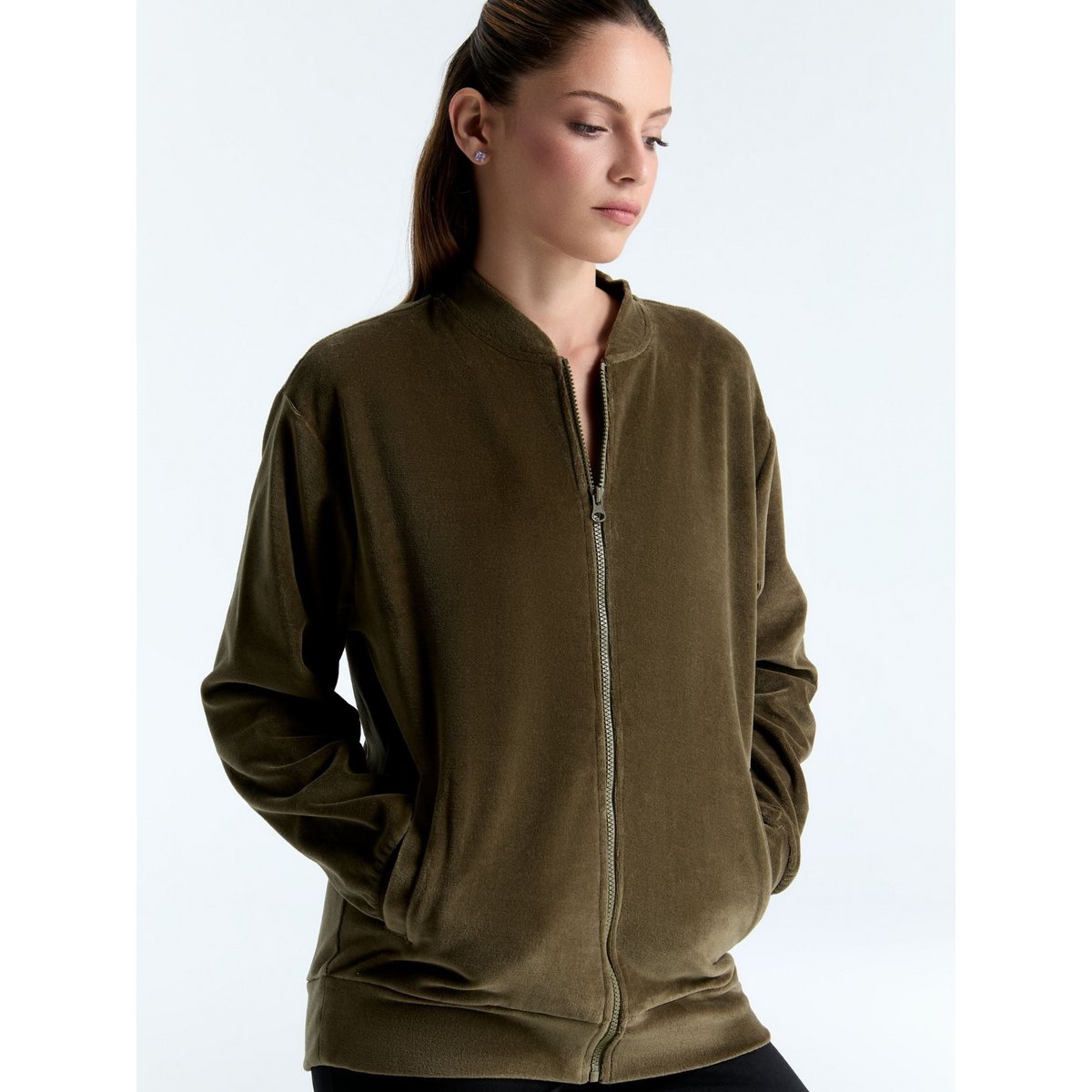 Unisex organic cotton velor jacket