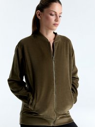 Unisex organic cotton velor jacket