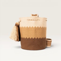 Geometrische Umhängetasche M | Macchiato