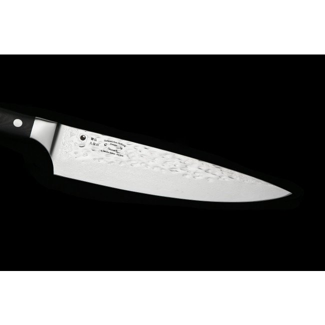 KATAHIRO ZEN - 8" Kochmesser aus 67 Lagen japanischem VG-10 Leiterdamast mit Hammerschlag, Griff aus Fibercarbon
