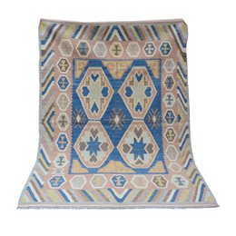 Modern Glaucous Kilim Rug