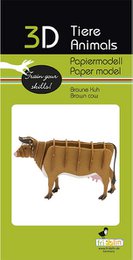 3D-Papiermodell - Braune Kuh