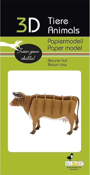 3D-Papiermodell - Braune Kuh
