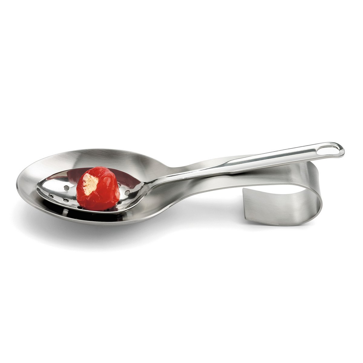 Spoon rest made of satined stainless steel, heavy design