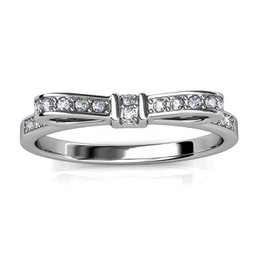 Bague Ribbon - Argenté et Cristal
