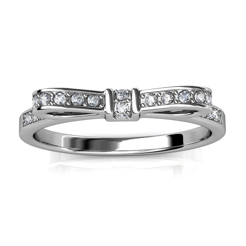 Bague Ribbon - Argenté et Cristal