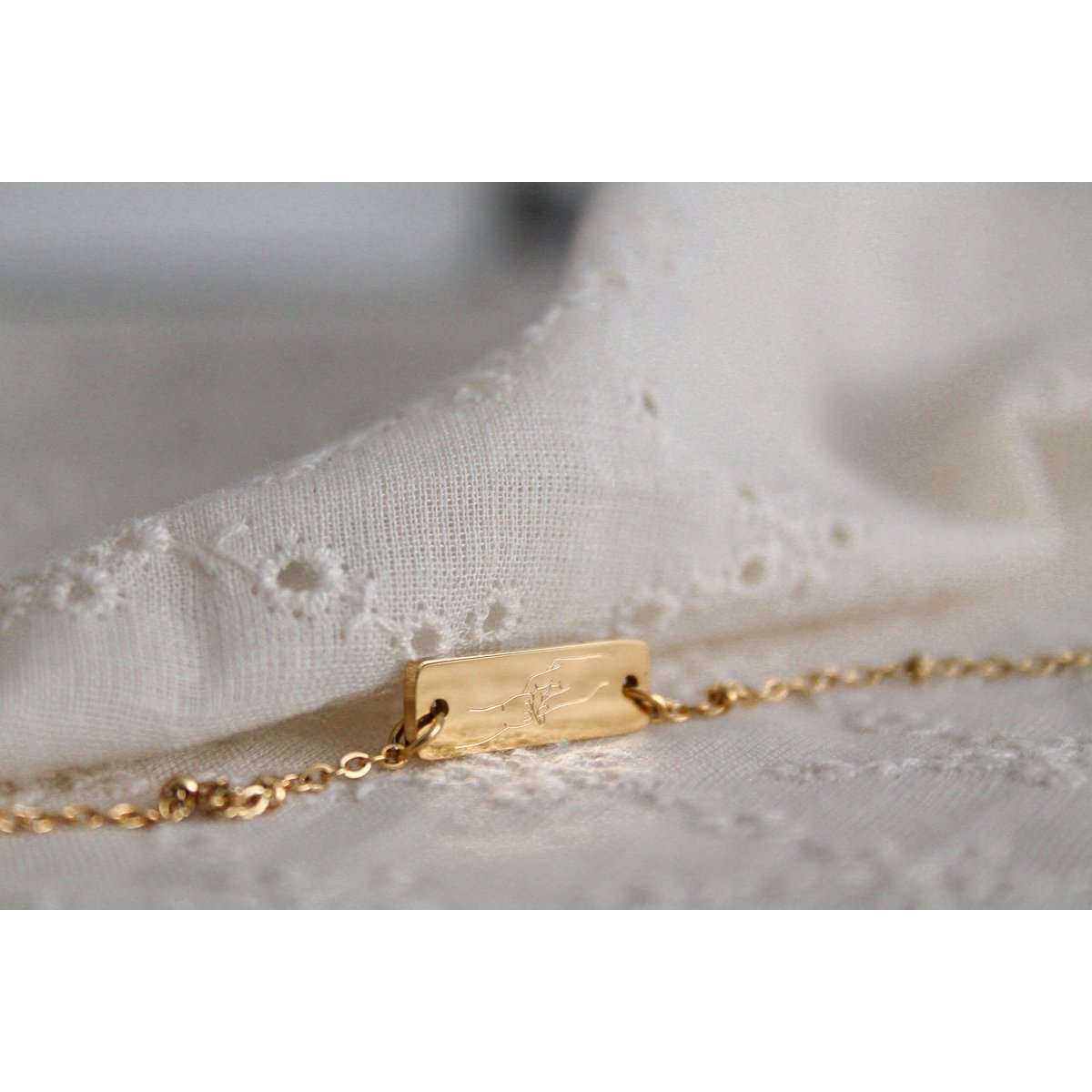 Bracelet Mom and Child & Rose Quartz - Gold