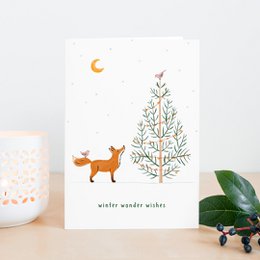 Tarjeta de Navidad | zorro | animales del bosque