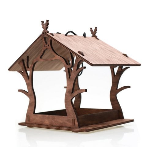 Bird Feeder, Wooden Hanging Bird Feeder