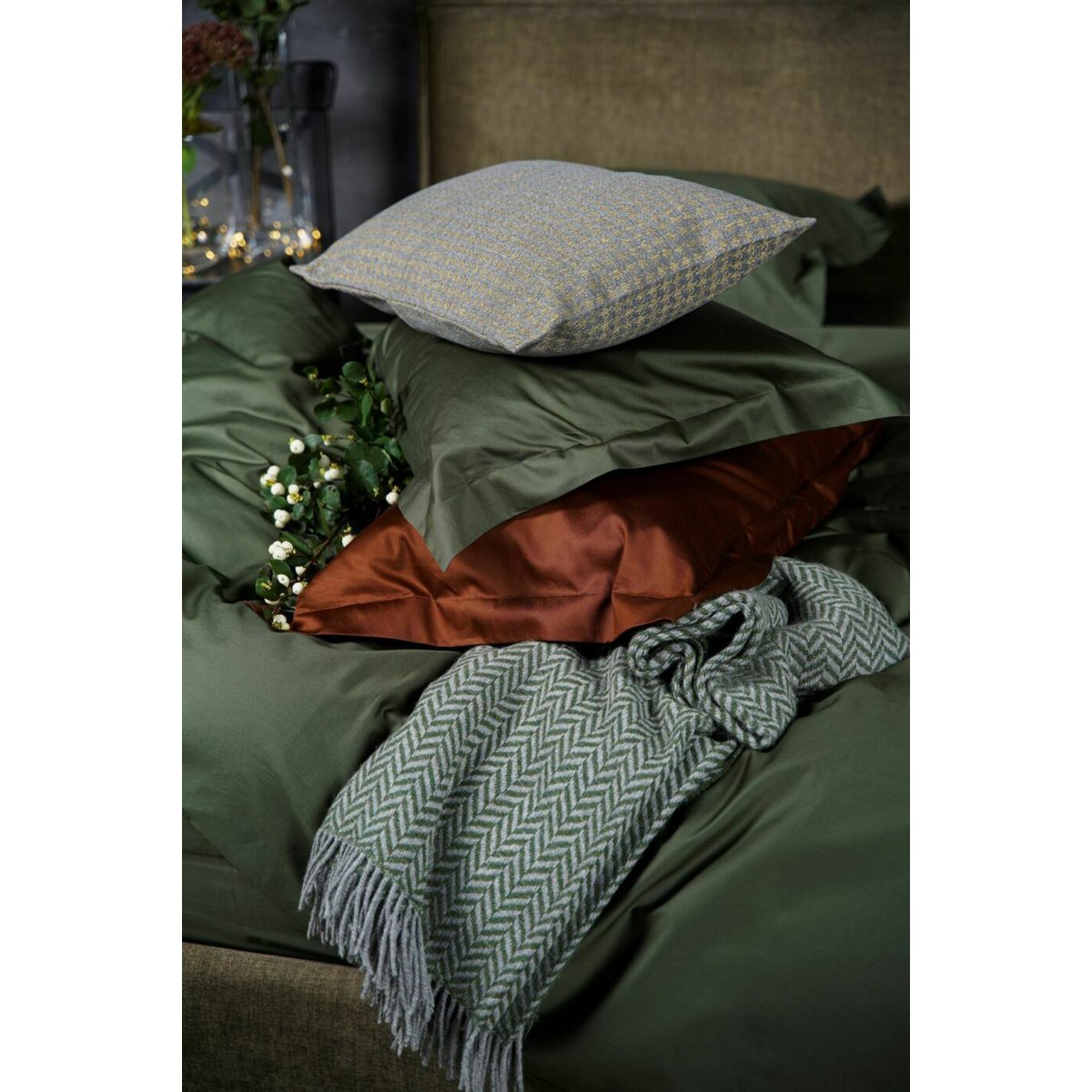 Satin-Spannbettlaken Solid Forest