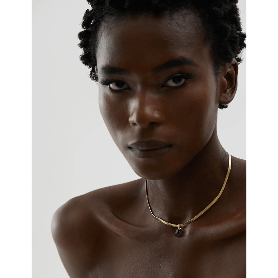 Cassidy - Snake Chain Crystal Charm Necklace