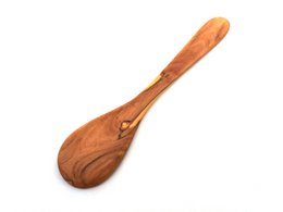 Cooking spoon wide handle 30 cm flat made of olive wood