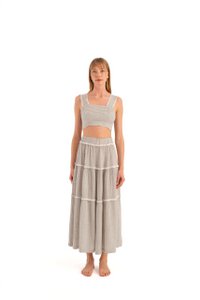 Gestreepte linnen rokset (3332) 92% TENCEL™ TENCEL™ Lyocell, 8% linnen