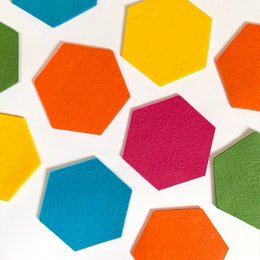 Felt Coasters - Hexagon - set of 4