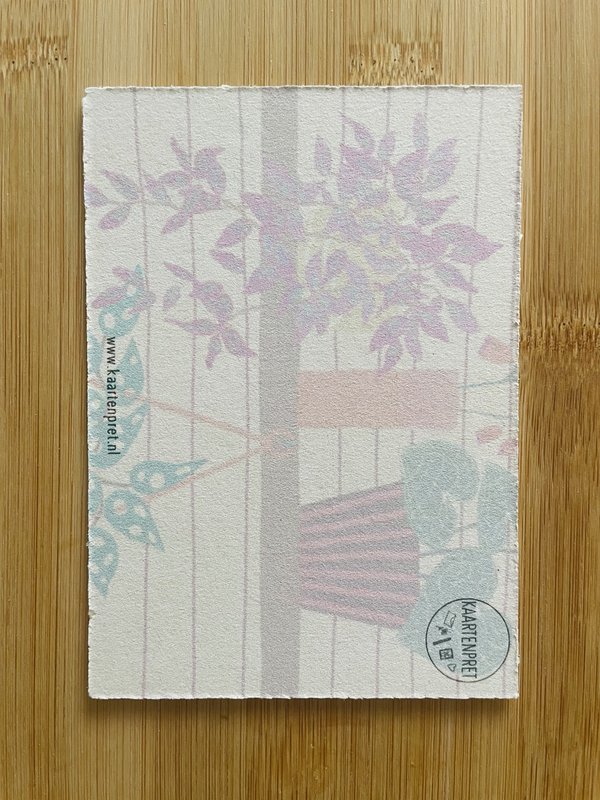 Board with plants cardboard card