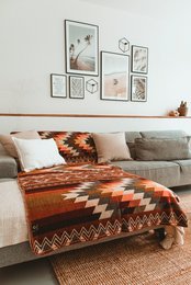 Ecuadoriansk alpaca tæppe | indfødt tæppe | Antisana Orange