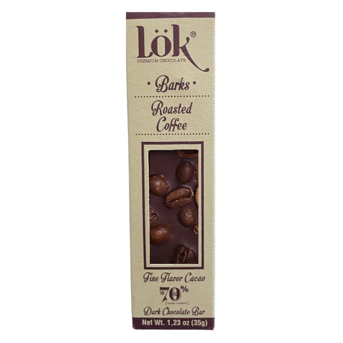 Mørk chokoladebar med kaffebønner | 70 % kakao | 35 g