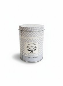 Kaffee-Metall-Aufbewahrungsdose – karierter Vintage-Stil
