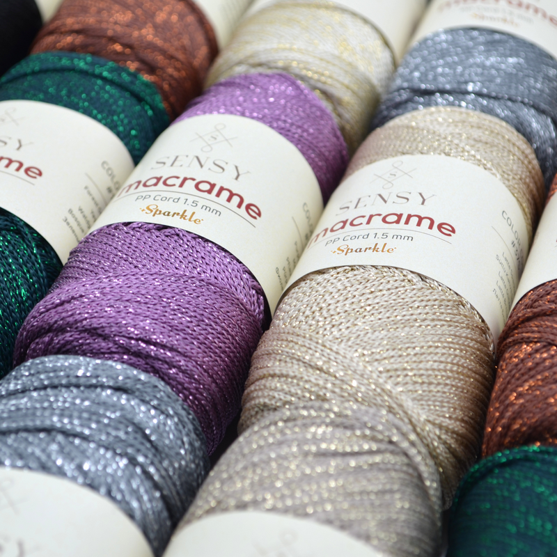 Sensy Premium 1,5 mm Sparkle - 164 iarde 90% polipropilene / 10% poliestere cordoncino macramè