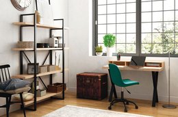X-LOFT STUDIETAFEL NOORDSE EIKEN / ZWART. OK1205 (8472)
