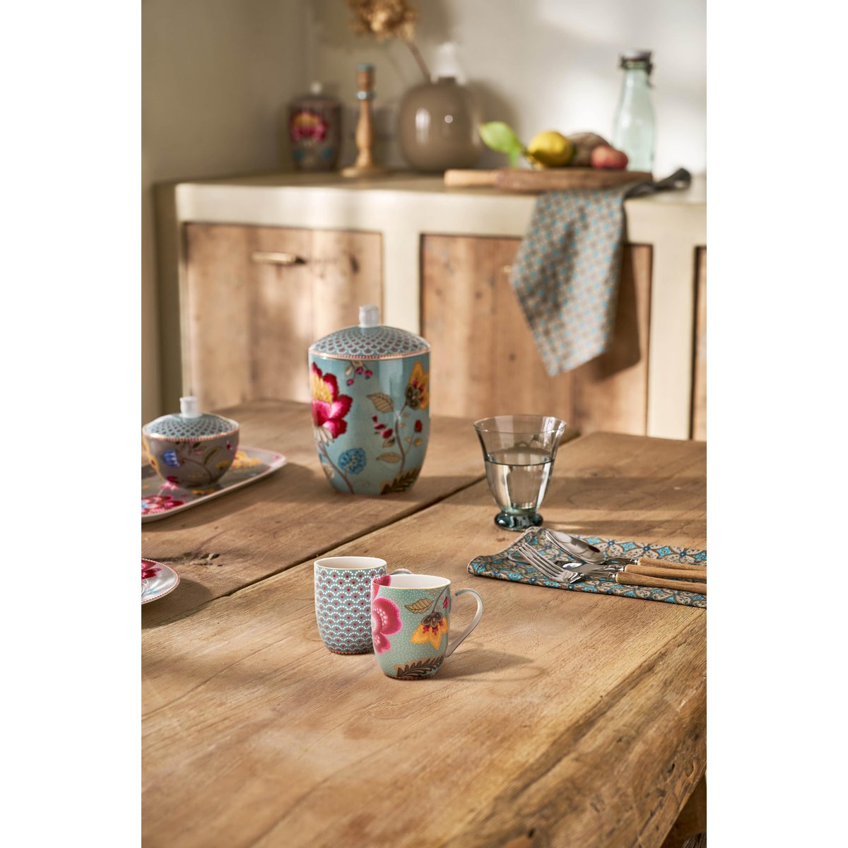 Set/2 Mugs Small Blooming Tales Fantasy Blue