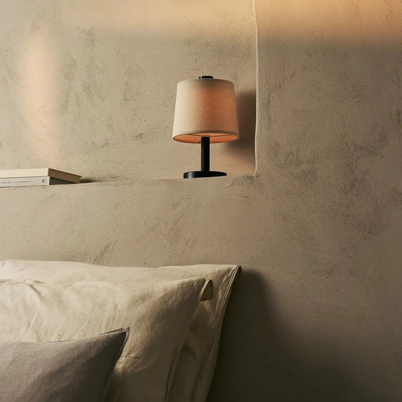 Rover zwarte houten oplaadbare lamp