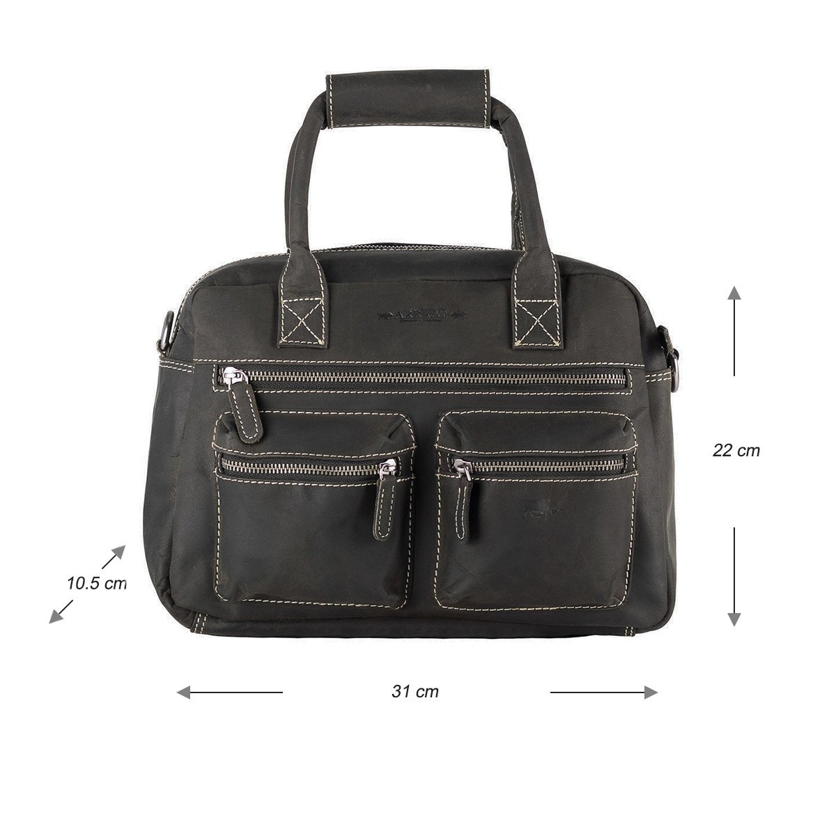 Sac Femme En Cuir De Buffle En 3 Couleurs Avec Bandoulière Et Anses - Taille Moyenne