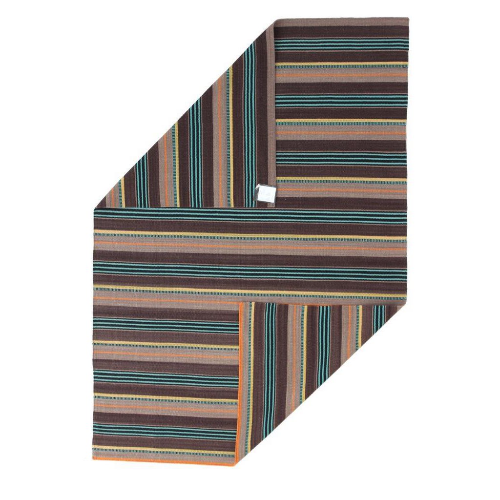 Hazan Kelim Stripes-H Marron Turquoise