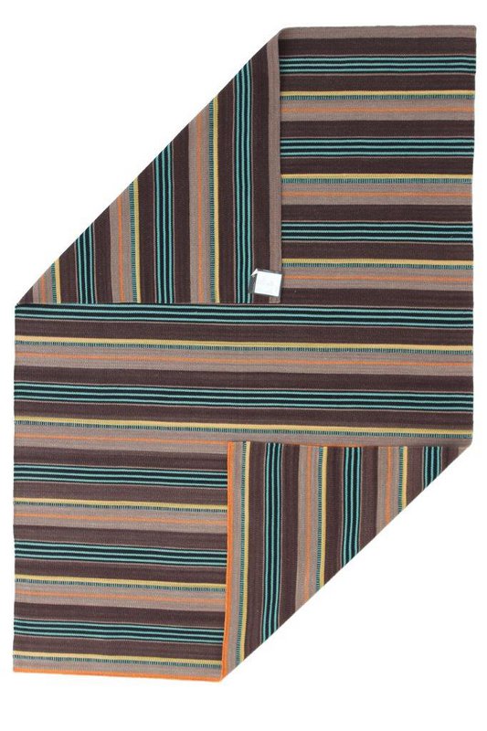 Hazan Kelim Stripes-H Brun turkis