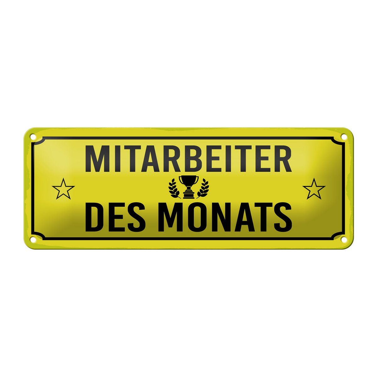 Targa in metallo nota 27x10 cm impiegato del mese cartello decorativo giallo