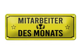 Targa in metallo nota 27x10 cm impiegato del mese cartello decorativo giallo