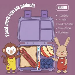 Leaf can with compartments, light & leak -proof - unicorn purple