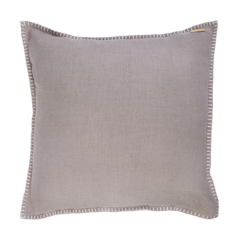 Cushion cover with stitch - Nature - 50cm x 50cm - linen