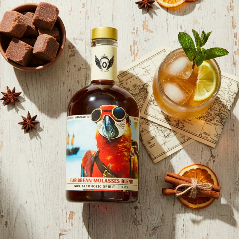 Volante Caribbean Melasse Blend 0,0% – Ikke-alkoholisk rum-stil spiritus – 700 ml