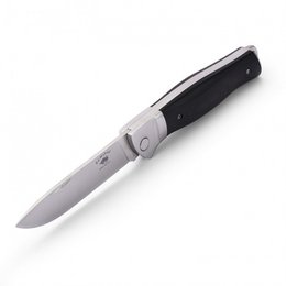 ED MAHONY Ebony Folder 3ème génération du couteau de poche de la série Ground Zero Liner Lock, 440C, bois Pakka noir