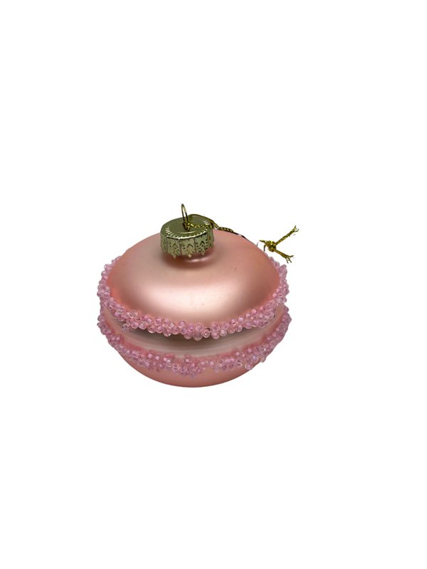 Kersthanger - Macaron - Glas - Roze -6,5x6,5x5,5cm