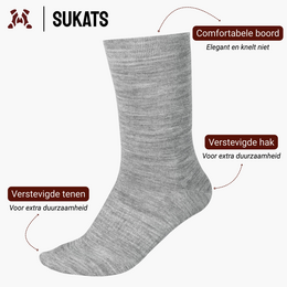 Skarpety z wełny Merino Sukats® 4 lub 8 par | Skarpety wełniane | Bez szwu | Wiele kolorów i rozmiarów