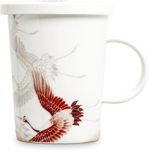 Edo Teamug set, Crane White, porc.filter, giftbox