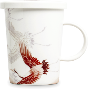 Edo Teamug set, Crane White, porc.filter, giftbox