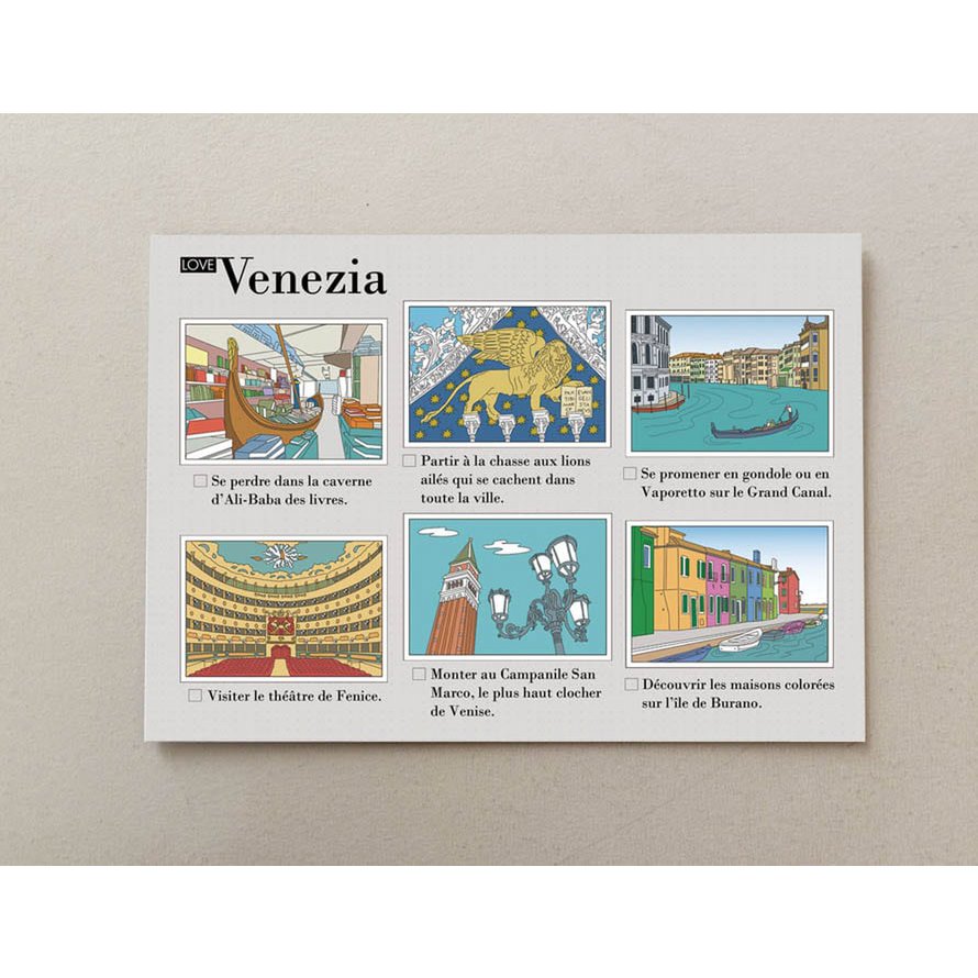 Pack de 4 postales ilustradas Venecia