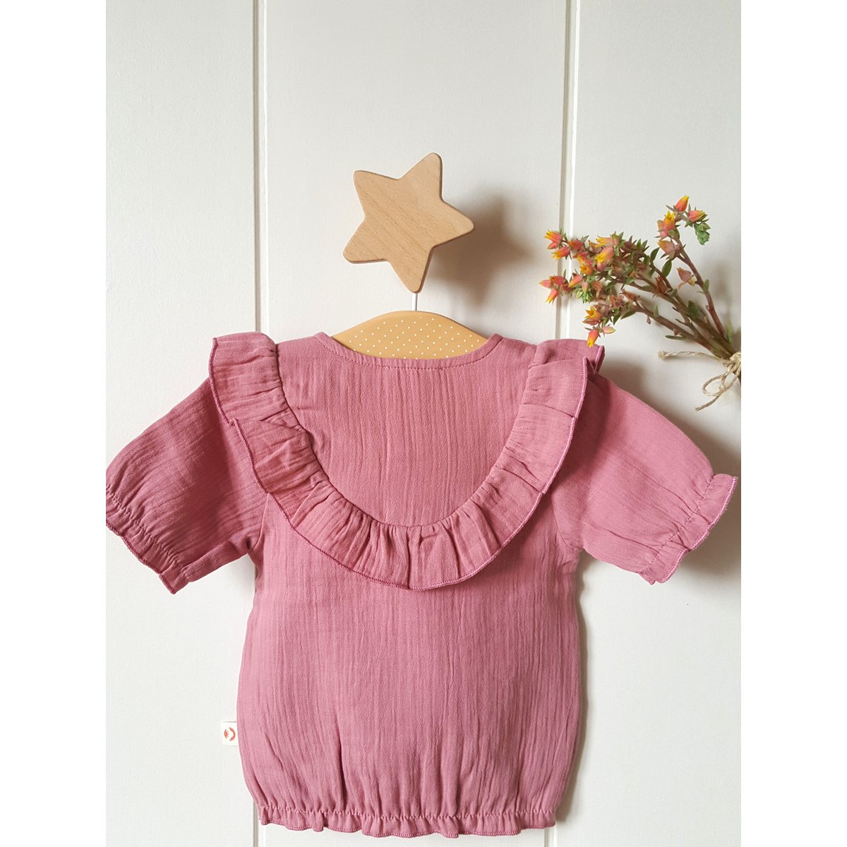 Camiseta bebé niña rosa oscuro / 100% Algodón orgánico doble gasa