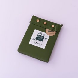  Deep moss green bamboo fitted sheet for topper mattress, made of 100% premium bamboo with 400 thread count Tanboocel fabric.