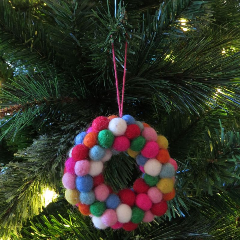 Handgemachte Filz Mini Weihnachtskranz Multi Hanging Decoration