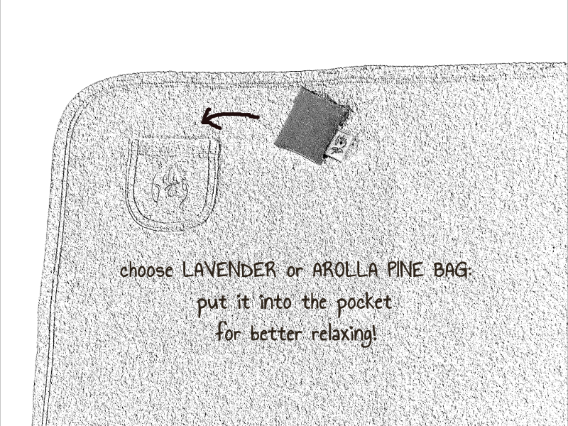 Dog blanket organic cotton + scented sachets, set of 4 pcs