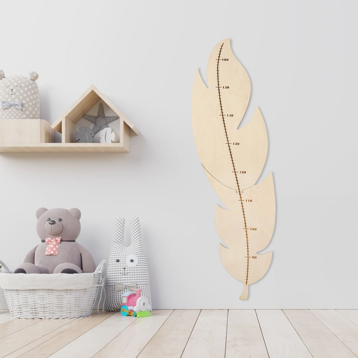 Nursery Wall Growth Meter, Feather-Themed Height Chart for Kids