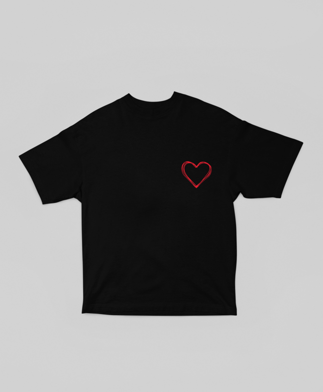 Oversized T-shirt hjerte