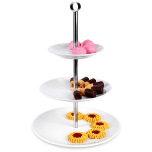 Tierkuchenständer Porzellan weiß 3-stöckig 25,5 cm